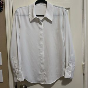 Mango Women’s Size S White Button Down Shirt